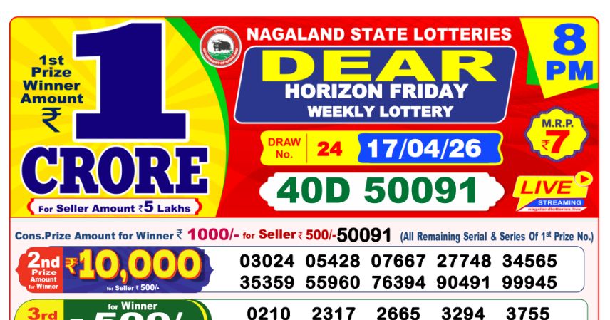 Dear Lottery 8 PM Result Declared 17-04-2026